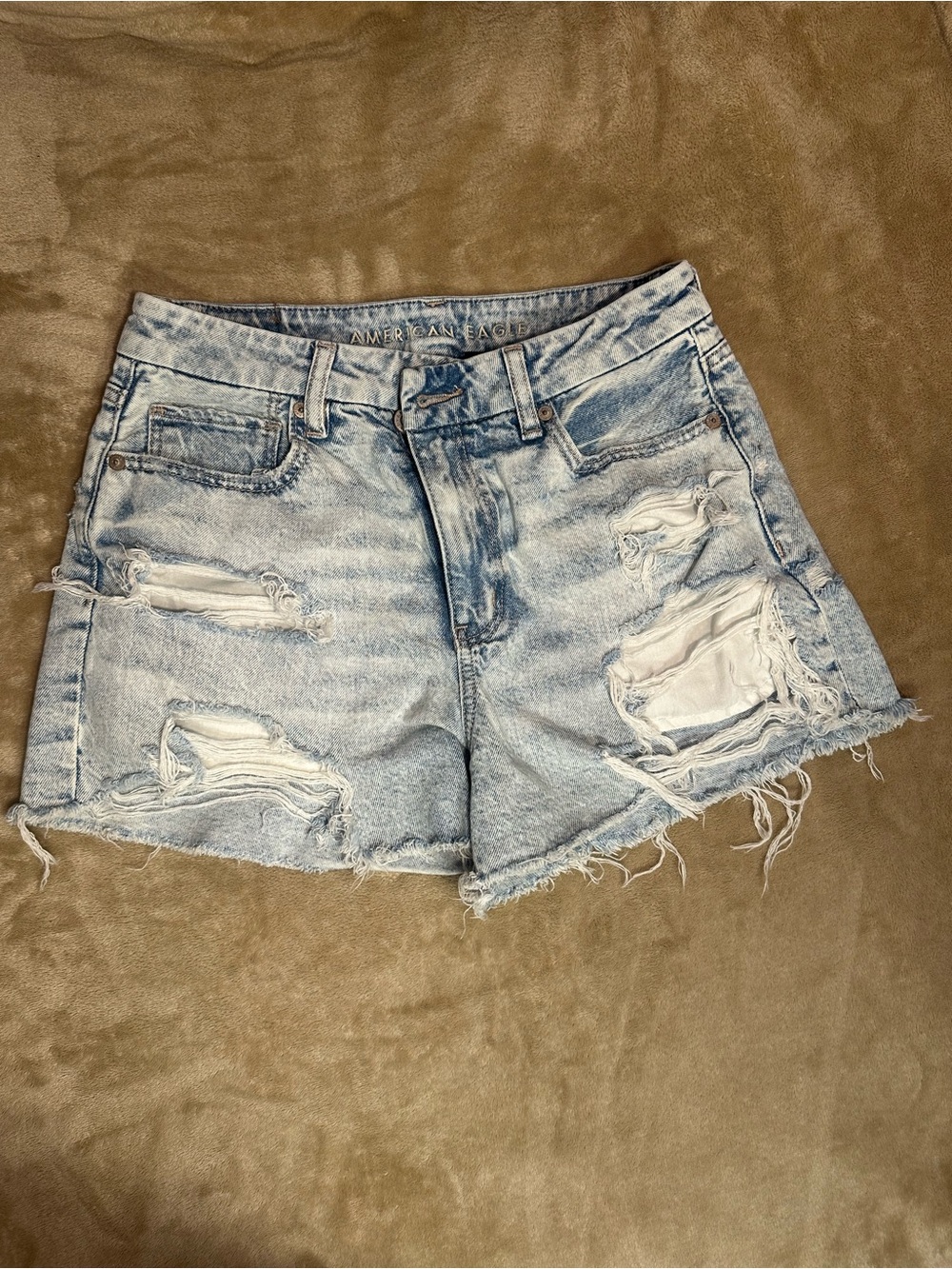 American Eagle Outfitters Distressed Light Blue Denim Cutoff Shorts